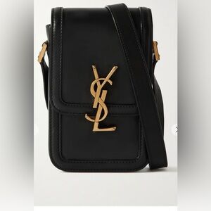Saint Laurent Solferino mini bag in black smooth leather